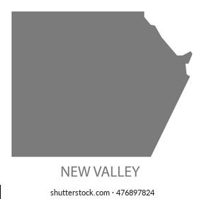 New Valley Egypt Map grey