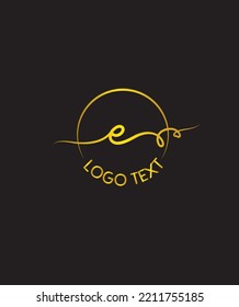 A new variant of handmade script typeface E vector logo template