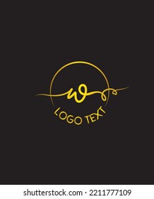 A new variant of handmade script typeface W vector logo template