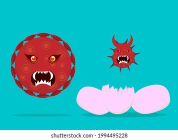 aparecen nuevas variantes del virus de la corona, el desarrollo del virus, el virus mortal. guerra mundial entre humanos y virus. 