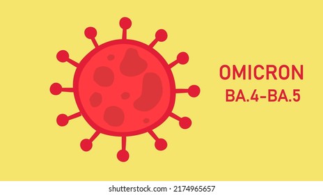 New variants of Omicron BA.4 and BA.5 of COVID-19. New strain of coronavirus. vector illustration