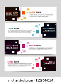 New vector abstract design web banner template. Event banner template. Abstract geometric web banner template on grey background. Web Design Elements - Header Design. 