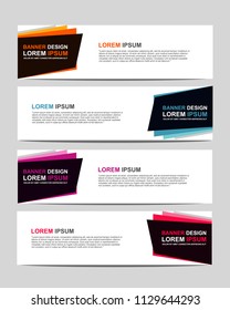 New vector abstract design web banner template. Event banner template. Abstract geometric web banner template on grey background. Web Design Elements - Header Design. 