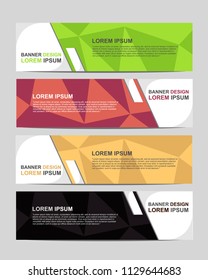New vector abstract design web banner template. Event banner template. Abstract geometric web banner template on grey background. Web Design Elements - Header Design. 