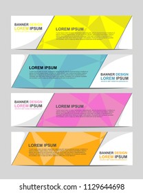 New vector abstract design web banner template. Event banner template. Abstract geometric web banner template on grey background. Web Design Elements - Header Design. 