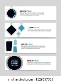 New vector abstract design web banner template. Event banner template. Abstract geometric web banner template on grey background. Web Design Elements - Header Design. 
