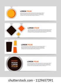 New vector abstract design web banner template. Event banner template. Abstract geometric web banner template on grey background. Web Design Elements - Header Design. 
