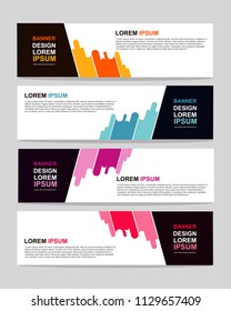 New vector abstract design web banner template. Event banner template. Abstract geometric web banner template on grey background. Web Design Elements - Header Design. 
