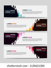 New vector abstract design web banner template. Event banner template. Abstract geometric web banner template on grey background. Web Design Elements - Header Design. 