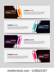 New vector abstract design web banner template. Event banner template. Abstract geometric web banner template on grey background. Web Design Elements - Header Design. 