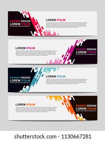 New vector abstract design web banner template. Event banner template. Abstract geometric web banner template on grey background. Web Design Elements - Header Design. 
