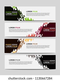 New vector abstract design web banner template. Event banner template. Abstract geometric web banner template on grey background. Web Design Elements - Header Design. 
