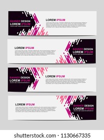 New vector abstract design web banner template. Event banner template. Abstract geometric web banner template on grey background. Web Design Elements - Header Design. 