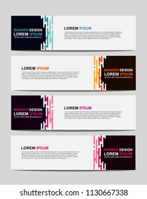 New vector abstract design web banner template. Event banner template. Abstract geometric web banner template on grey background. Web Design Elements - Header Design. 