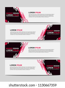 New vector abstract design web banner template. Event banner template. Abstract geometric web banner template on grey background. Web Design Elements - Header Design. 