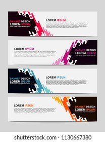 New vector abstract design web banner template. Event banner template. Abstract geometric web banner template on grey background. Web Design Elements - Header Design. 