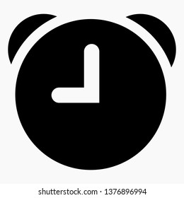 New vector alarm clock icon on black.