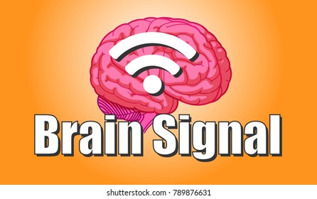 New vector of BRAIN SIGNAL with signal Icon inside the brain.