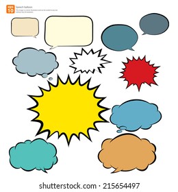 New vector Cartoon speech balloon, Comic Speech Bubble  icon