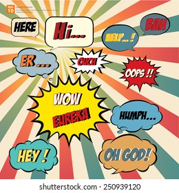 New vector Cartoon speech balloon, Comic Speech Bubble  icon, Vintage and retro style