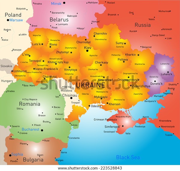 New Vector Color Map Ukraine Without Stock Vector (Royalty Free ...