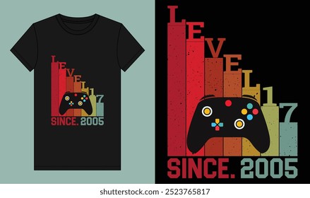 New Vector gaming t-shirt design , video gamer birthday gift t-shirt graphics and merchandise design