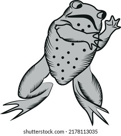 New Vector Happy Frog Tshirt Design,