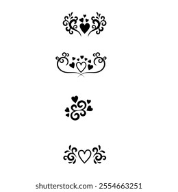 New Vector Illustration. Set of text delimiters and ornamental calligraphic lines.