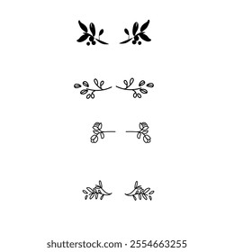 New Vector Illustration. Set of text delimiters and ornamental calligraphic lines.