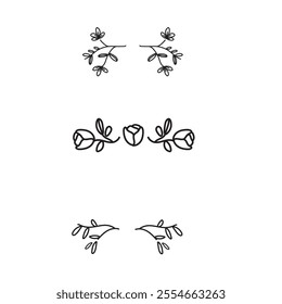 New Vector Illustration. Set of text delimiters and ornamental calligraphic lines.