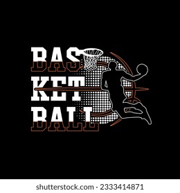 nuevo tema de ilustración vectorial del baloncesto en la ciudad de Nueva York. Tipografía deportiva, gráficos para camisetas, afiche, pancarta, volante, papel y postal, etc.