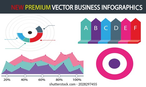 New vector infographics set. Collection of templates for cycle diagram, graph, presentation, and round chart. Business concept with options, parts, steps, or processes.