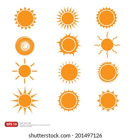 New vector Orange Sun symbols icon set