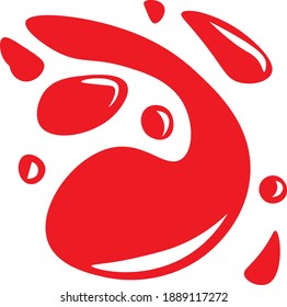 New Vector Red Blood splatter art illustration design unique editorial red tomato color stain decoration image. 