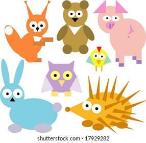 new vector set of geo animals 02