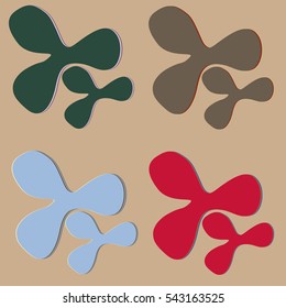 New vector splats splashes and blobs of brightly colored paint isolated on background.