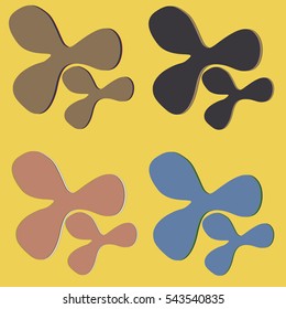 New vector splats splashes and blobs of brightly colored paint isolated on background.