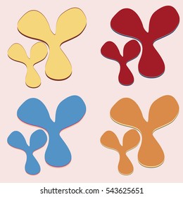 New vector splats splashes and blobs of brightly colored paint isolated on background.
