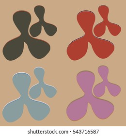 New vector splats splashes and blobs of brightly colored paint isolated on background.