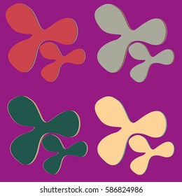 New vector splats splashes and blobs of brightly colored paint isolated on background.