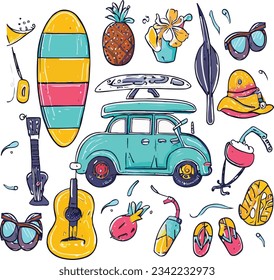 new Vector summertime set with summer items