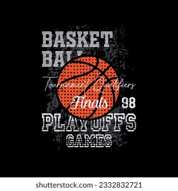 new vector theme of basketball PLAY OFFS GAMES. Sport typography, t-shirt graphics, poster, banner, flyer, print and postcard,etc