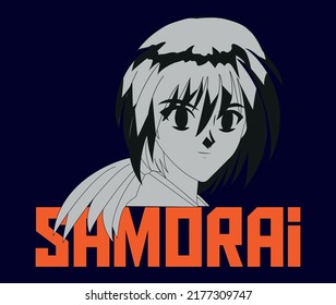 New Vector Tshirt Design, Samorai Cartoon Tshirt Design, Cartoon Character Tshirt,