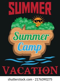 New Vector Tshirt Design, Summer Vacation Tshirt Design, Summer Camp tshirt Design,
