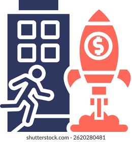 New Venture Icon Glyph Color Vector Illustration