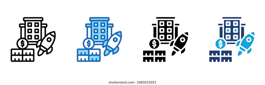 New Venture Symbol Multi Style Vektorgrafik