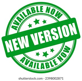 Neue Version jetzt verfügbar, grünes Vektorsymbol