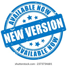 New version available now ink stamp isolated on white background, new modification vector rubber seal