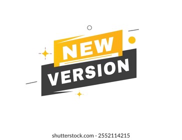 New version banner vector icon label element. Modern template for announcement, marketing.