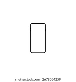 Nueva versión del diseño de Vector plano delgado negro del icono del smartphone.